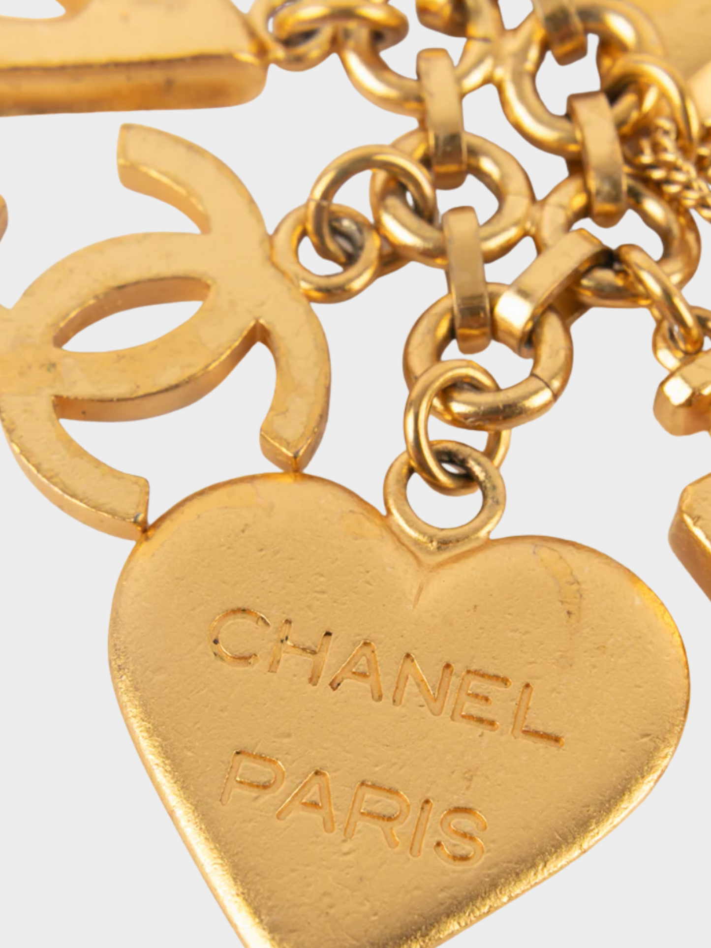 Chanel by Karl Lagerfeld SS 1994 Golden Metal Charm Leather Belt