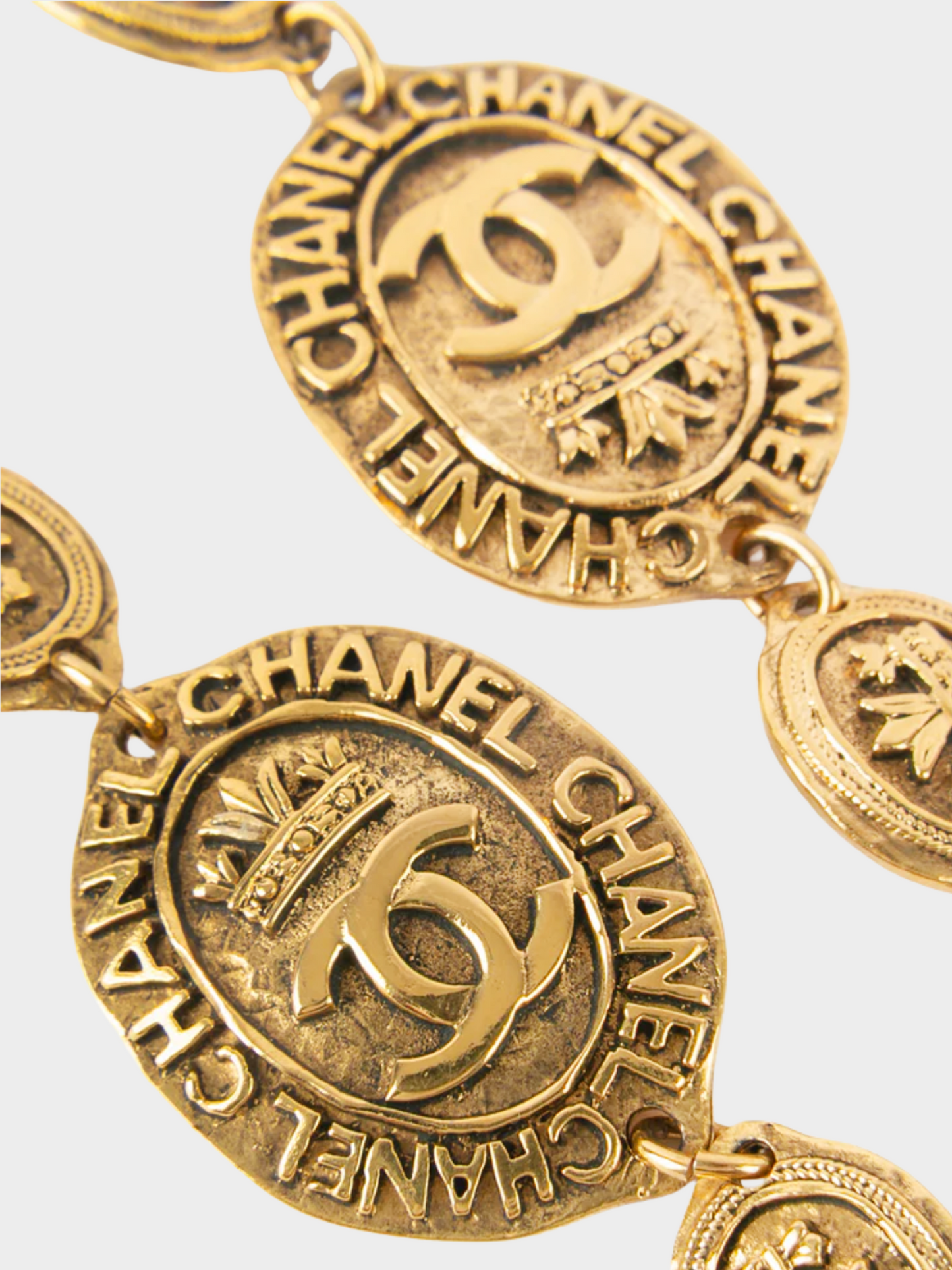 Chanel 1980s Gold Metal Medallion Belt