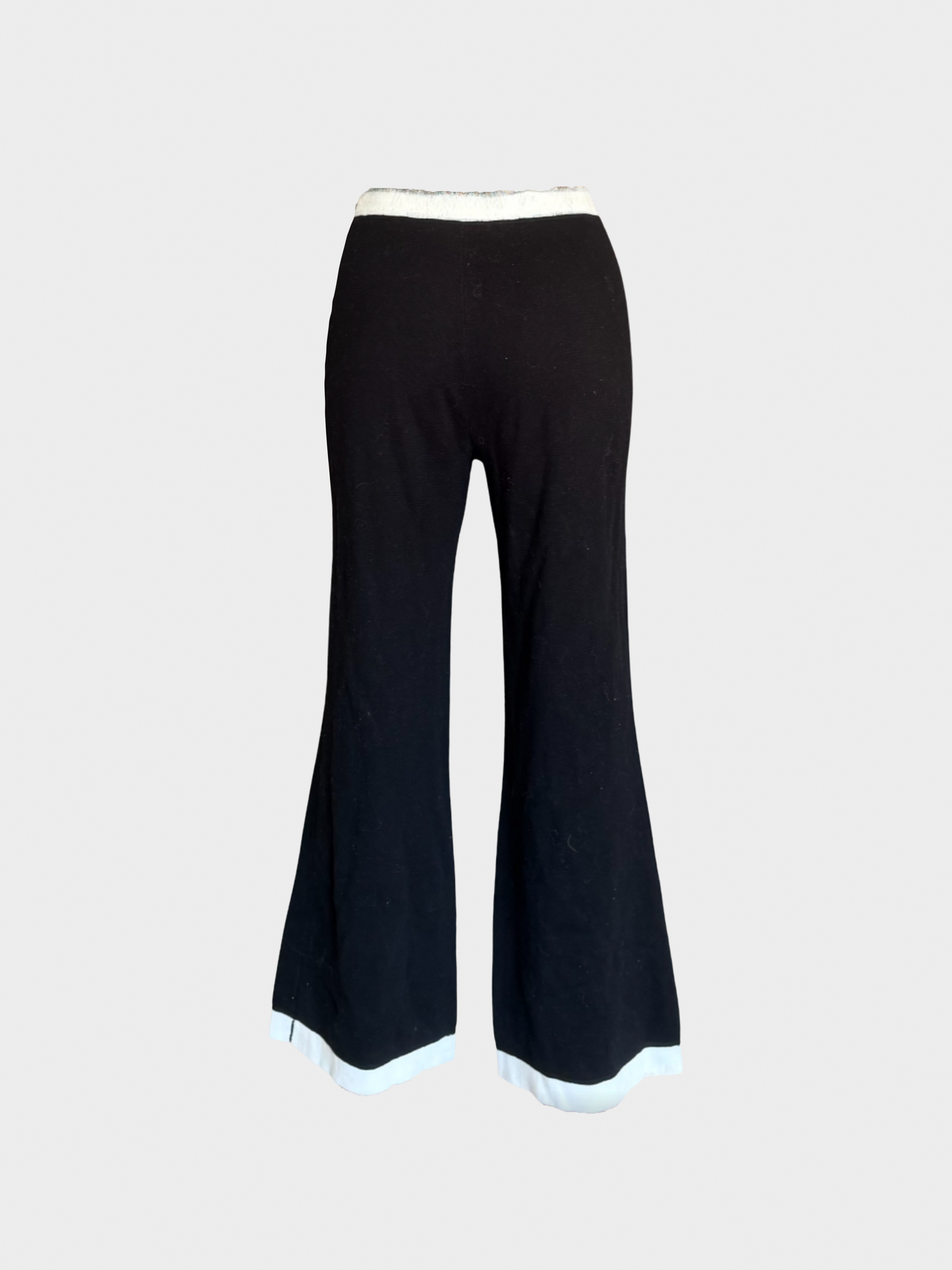 Chanel 2020s Black Contrast Flared Pants