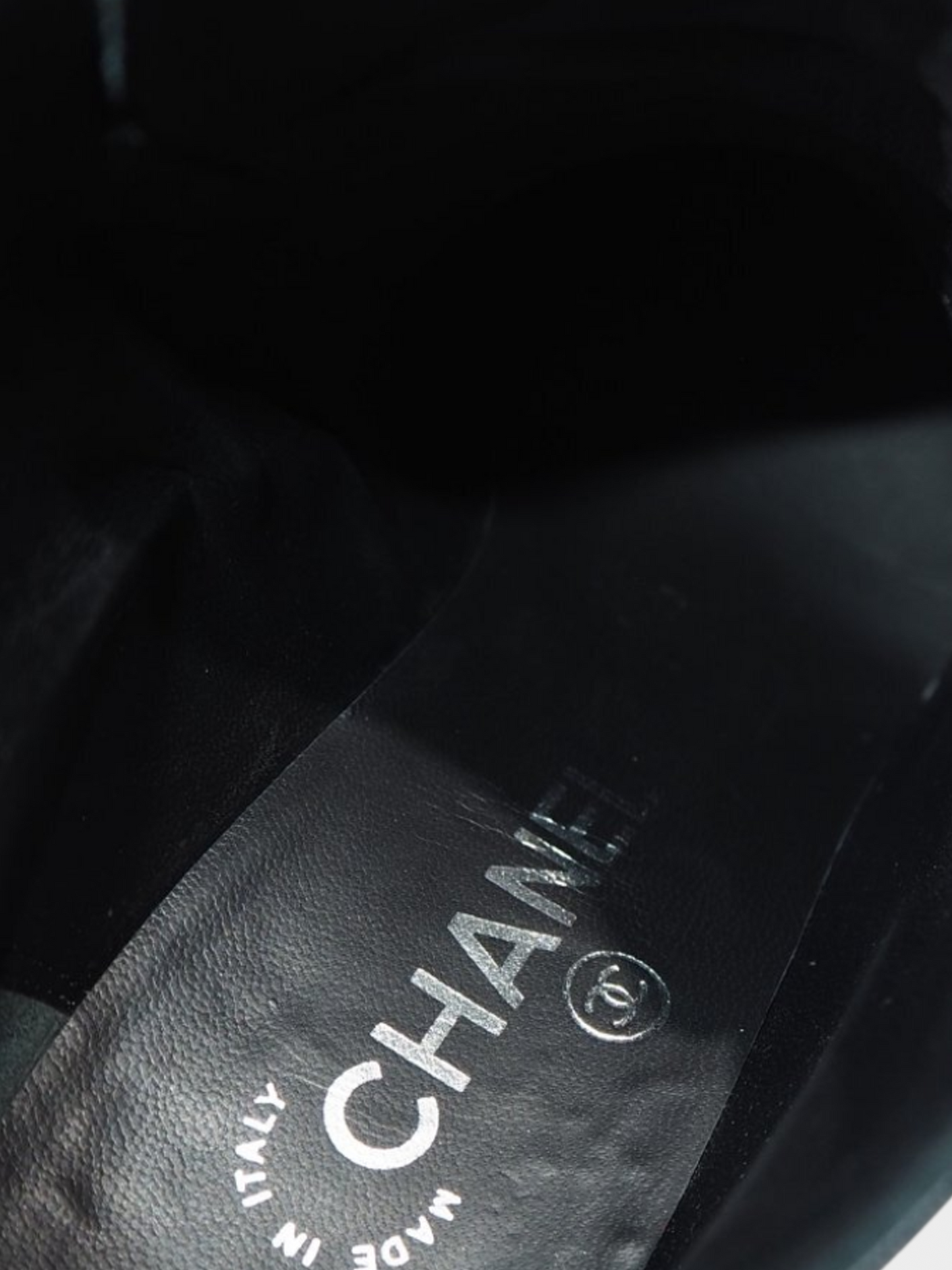 Chanel 2017 Black 3D Camellia Leather Lace Up Booties