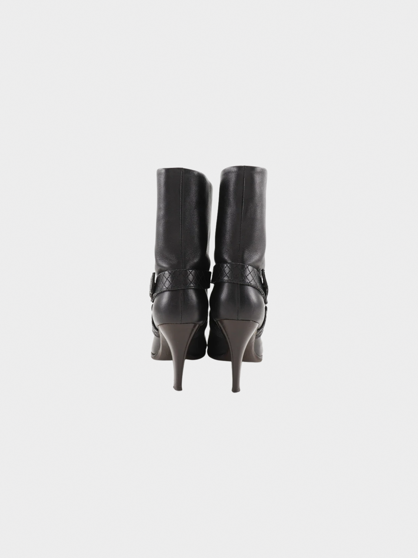 Chanel 2010s Black Matelasse Leather Coco Mark Boots