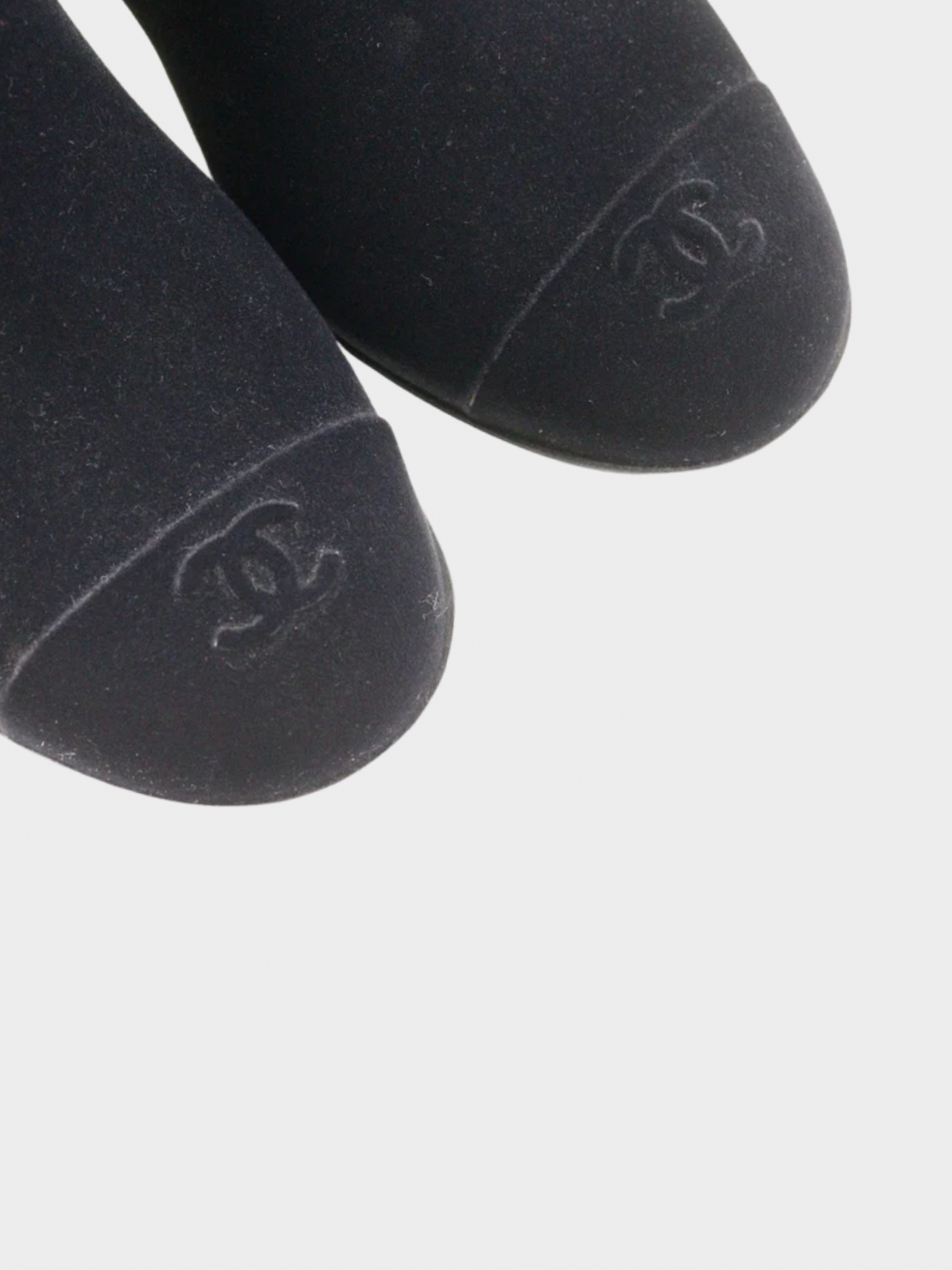 Chanel 2000s Black Suede Camellia Boots