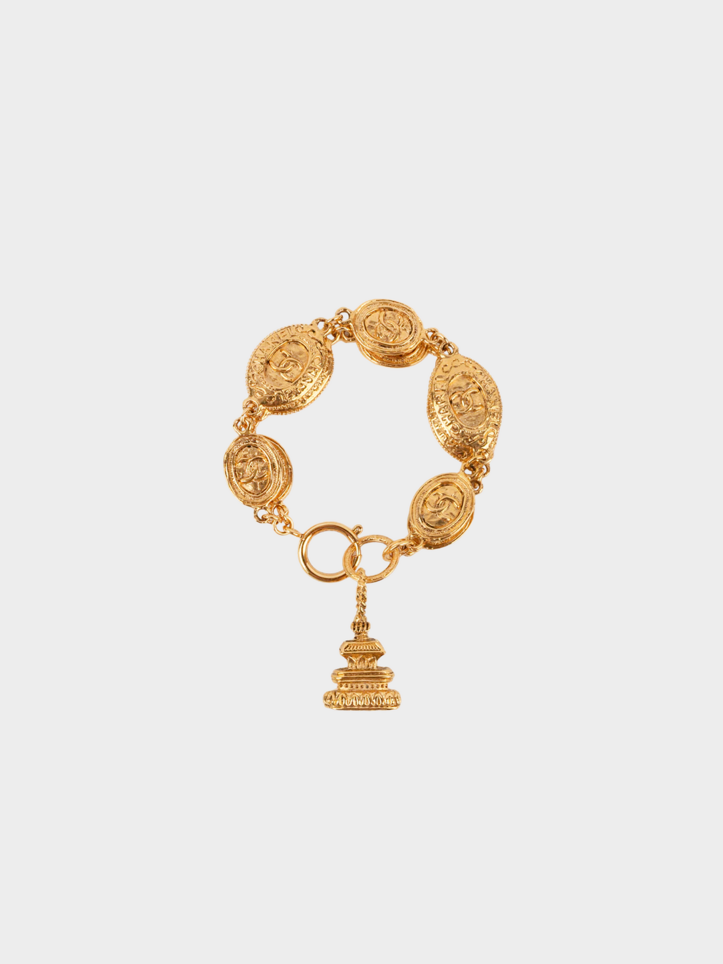 Chanel 1980s Golden Metal Charm Bracelet