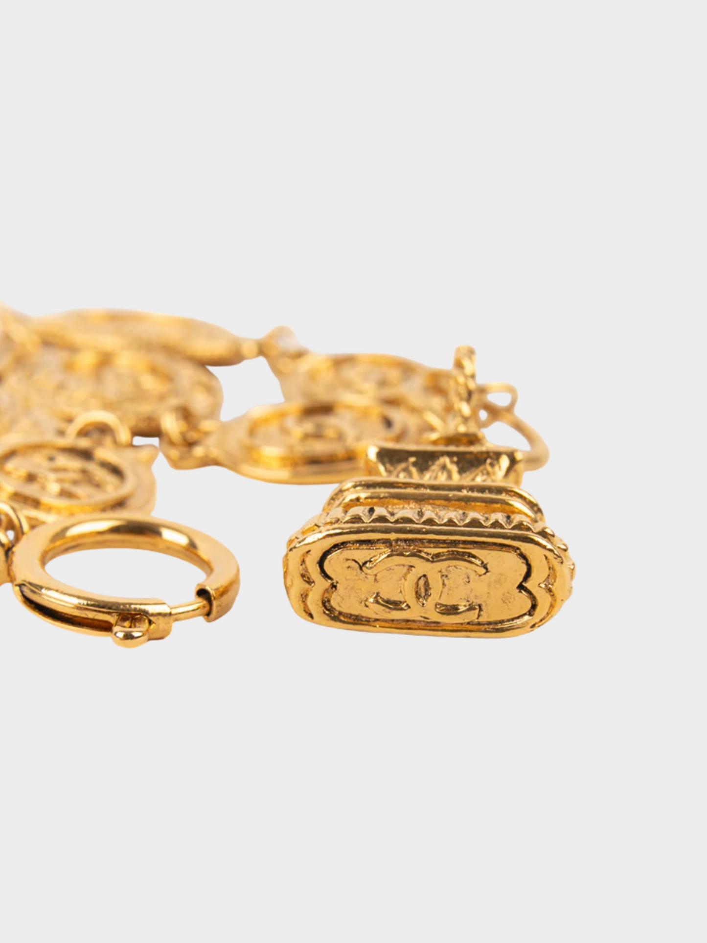 Chanel 1980s Golden Metal Charm Bracelet