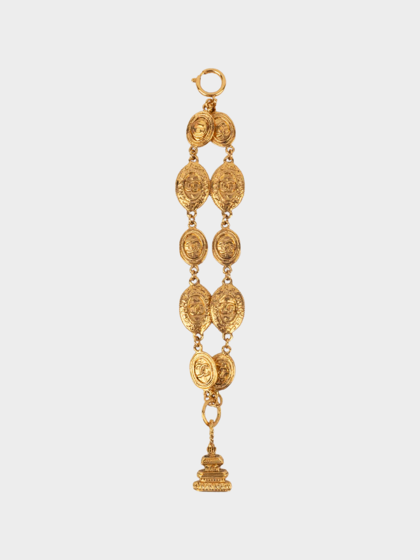 Chanel 1980s Golden Metal Charm Bracelet