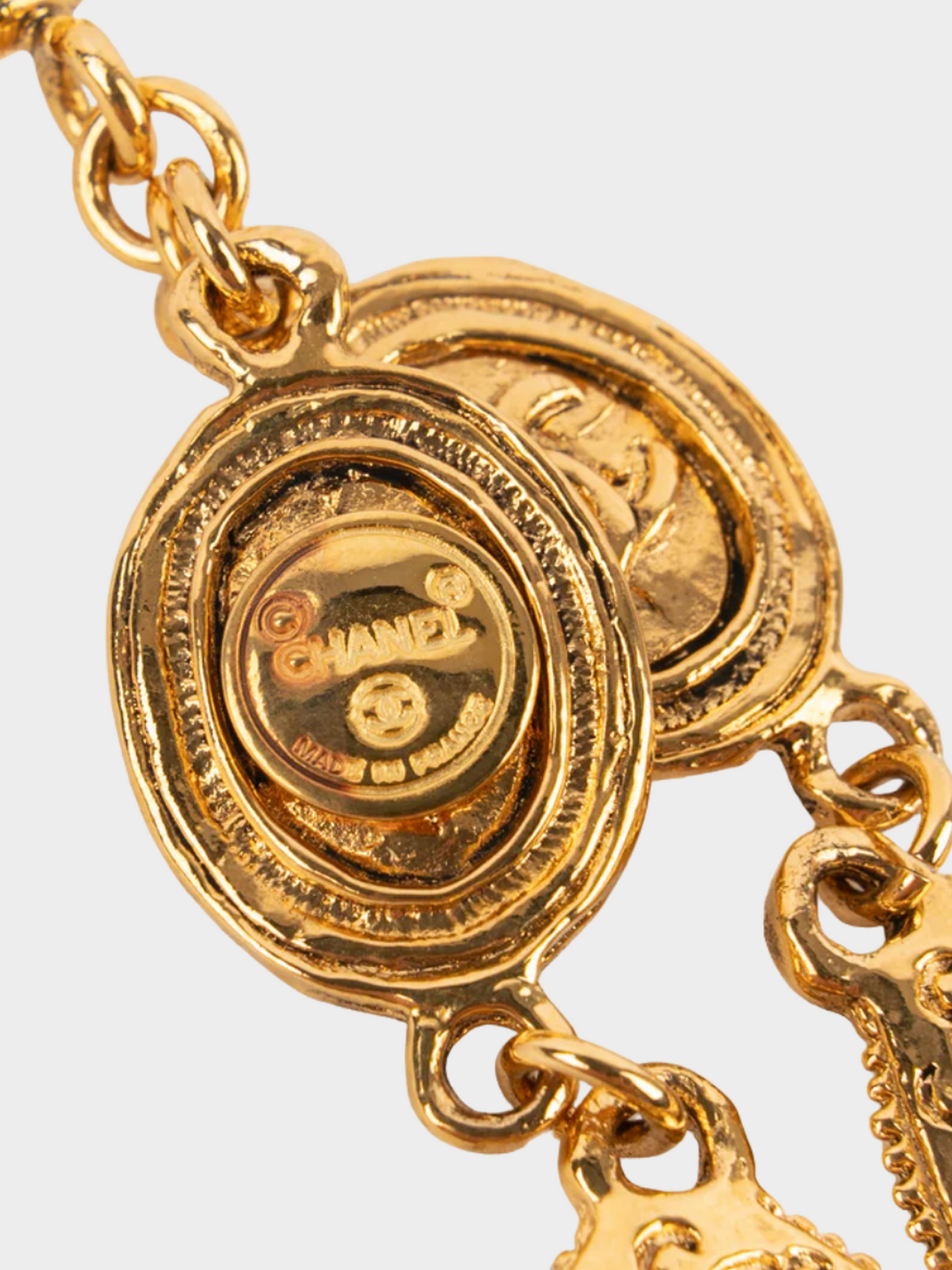 Chanel 1980s Golden Metal Charm Bracelet