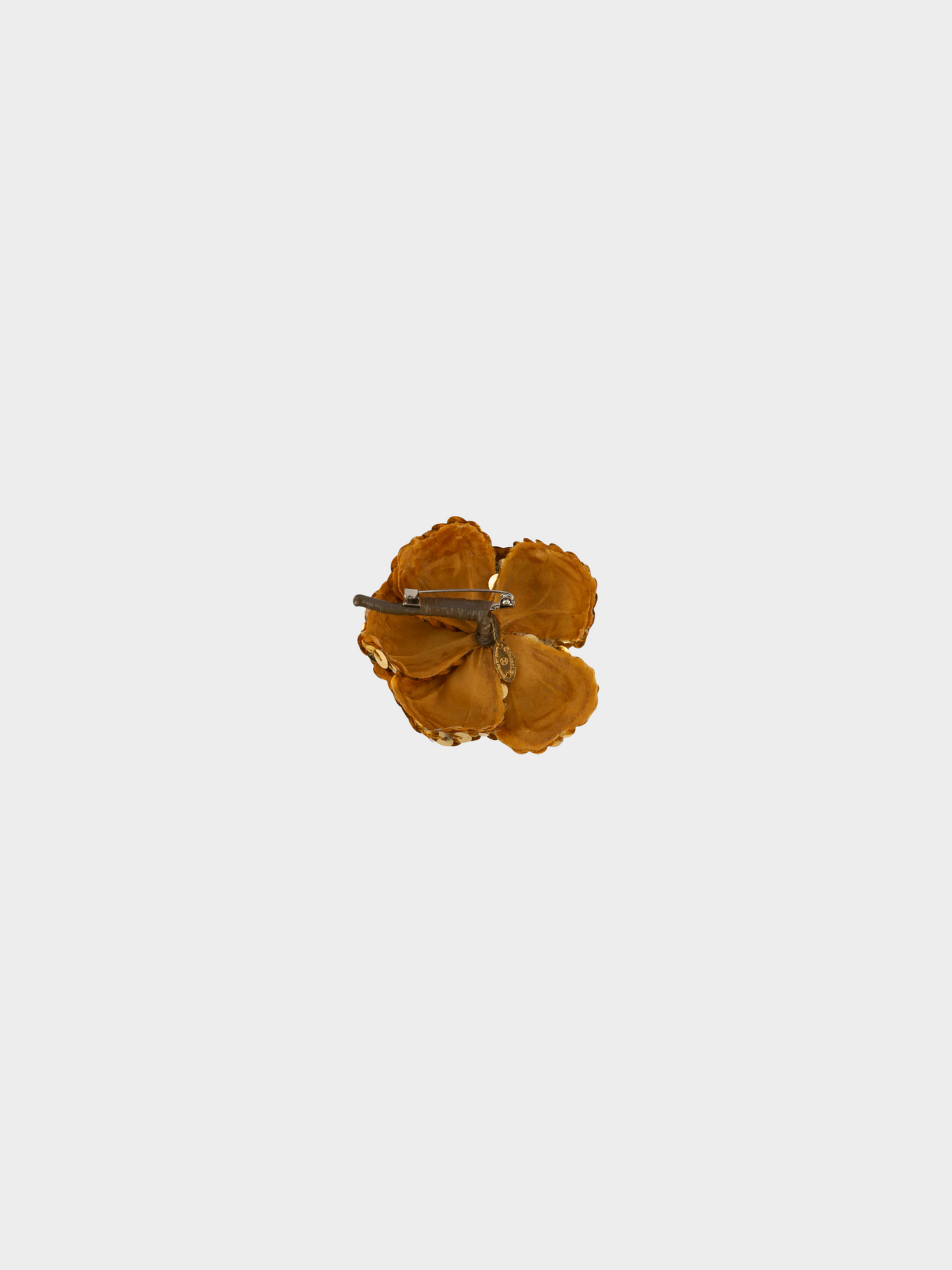 Chanel 1985 Gold Sequins camellia brooch