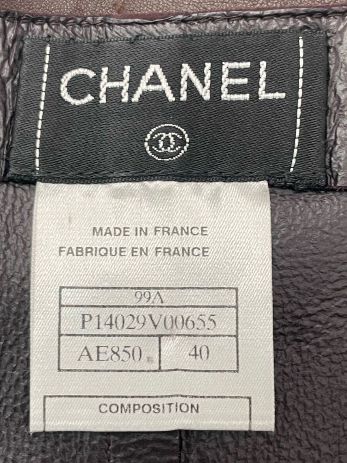 Chanel 2000s Brown Leather Pencil Midi Skirt
