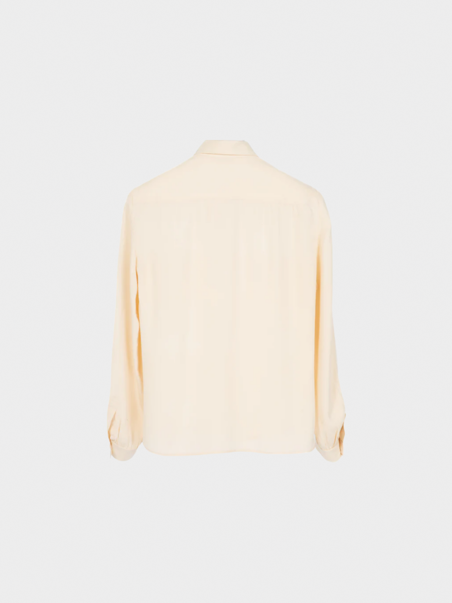 Chanel 1970s Cream Silk CC-Pocket Buttoned Blouse