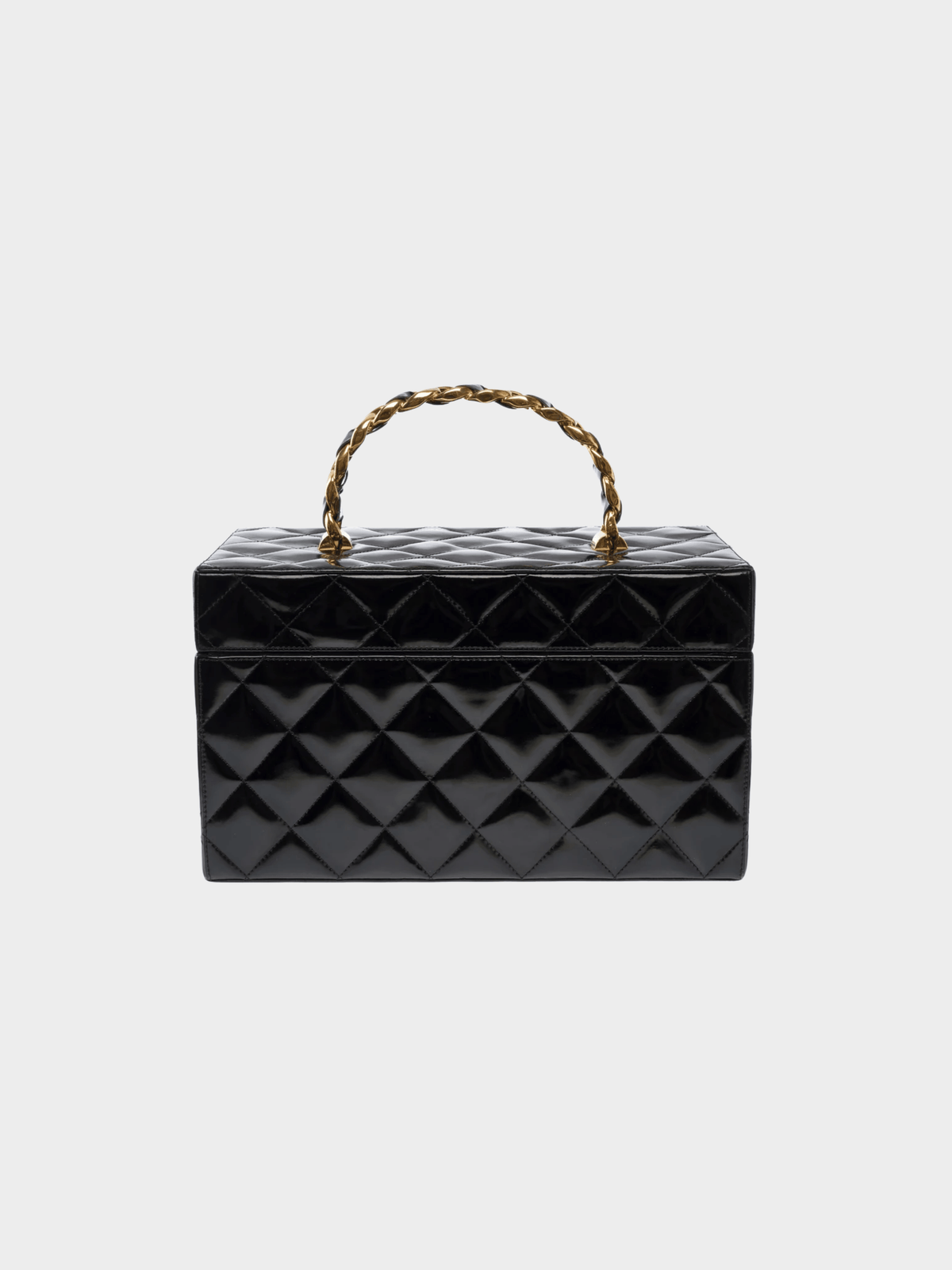 Chanel 2002 Black Patent Leather Vanity Bag