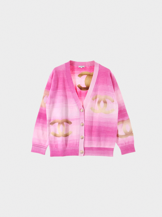 Chanel Cruise 2024 Pink Ombre Cashmere Cardigan