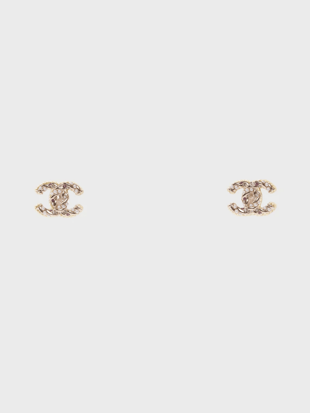 Chanel 2000s Gold Pearl and Pink Beaded Earrings