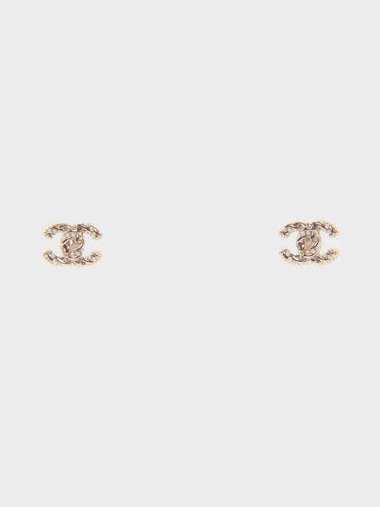 Chanel 2000s Gold Pearl and Pink Beaded Earrings