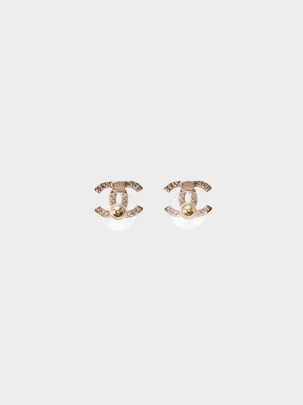 Chanel 2000s Gold Quilted CC Earrings