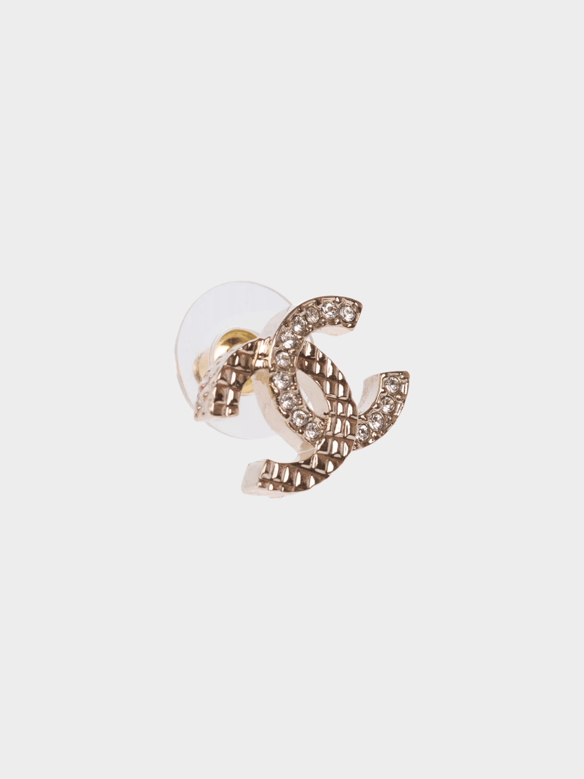Chanel 2000s Gold Quilted CC Earrings