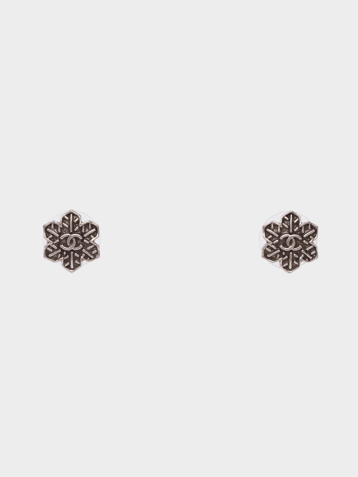 Chanel 2000s Silver Snowflake Earrings