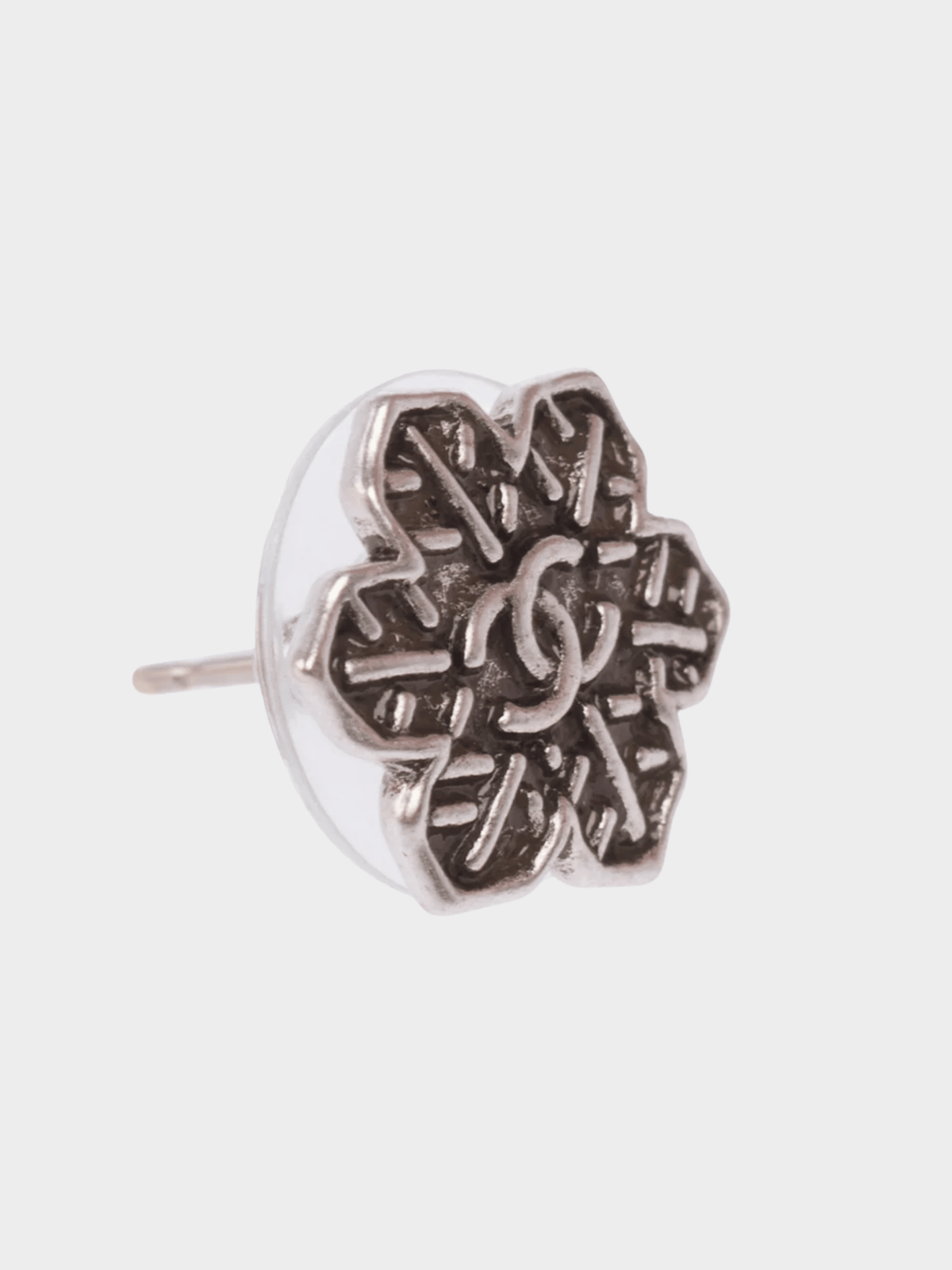 Chanel 2000s Silver Snowflake Earrings