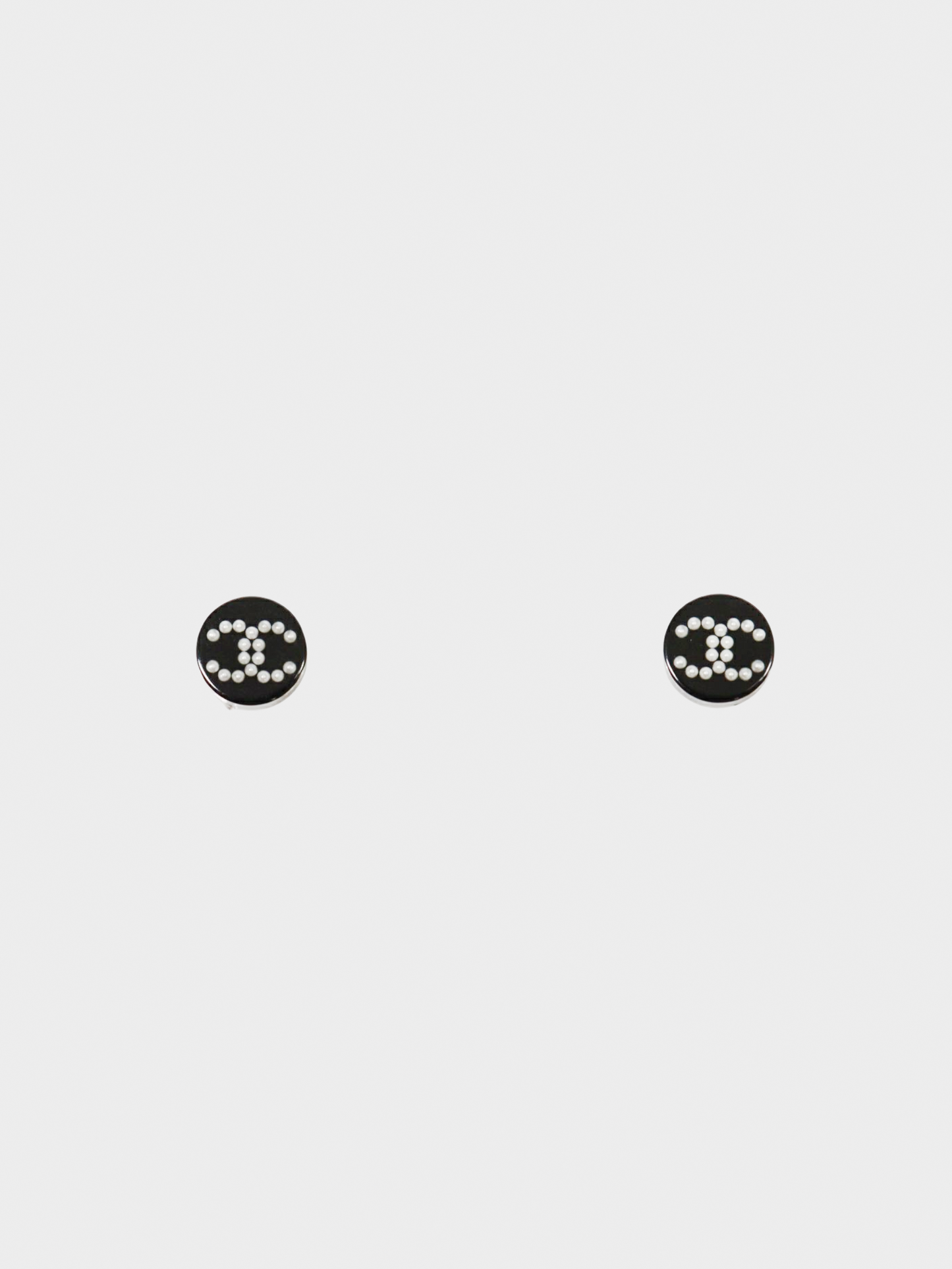 Chanel 2016 Black Coco Circle Earrings