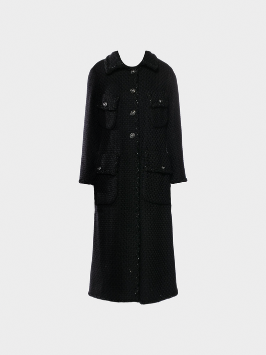 Chanel Pre-Fall 2013 Black Wool Paris-Edinburgh Coat