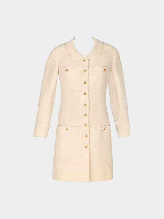 Chanel 1999 Cream Bouclé Wool Jacket