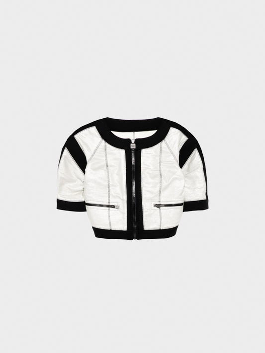 Chanel Sports 2007 Silver Cropped Mini Jacket
