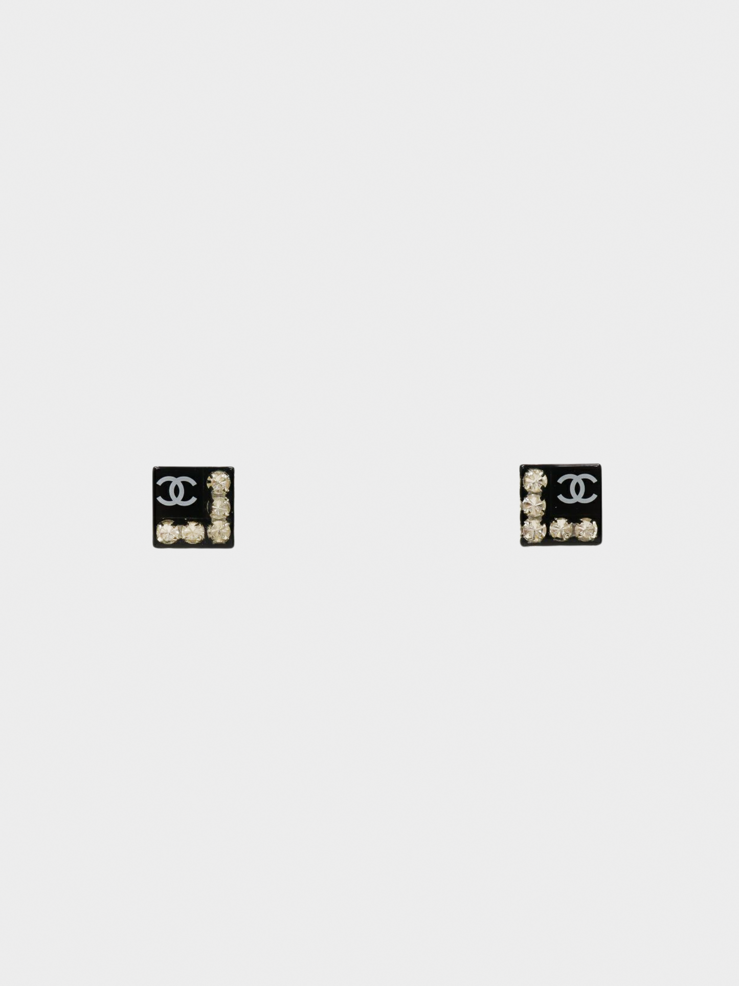 Chanel 2005 Black Coco Sqaure Earrings