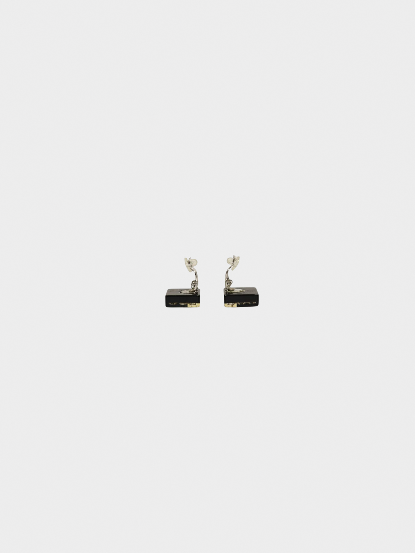 Chanel 2005 Black Coco Sqaure Earrings