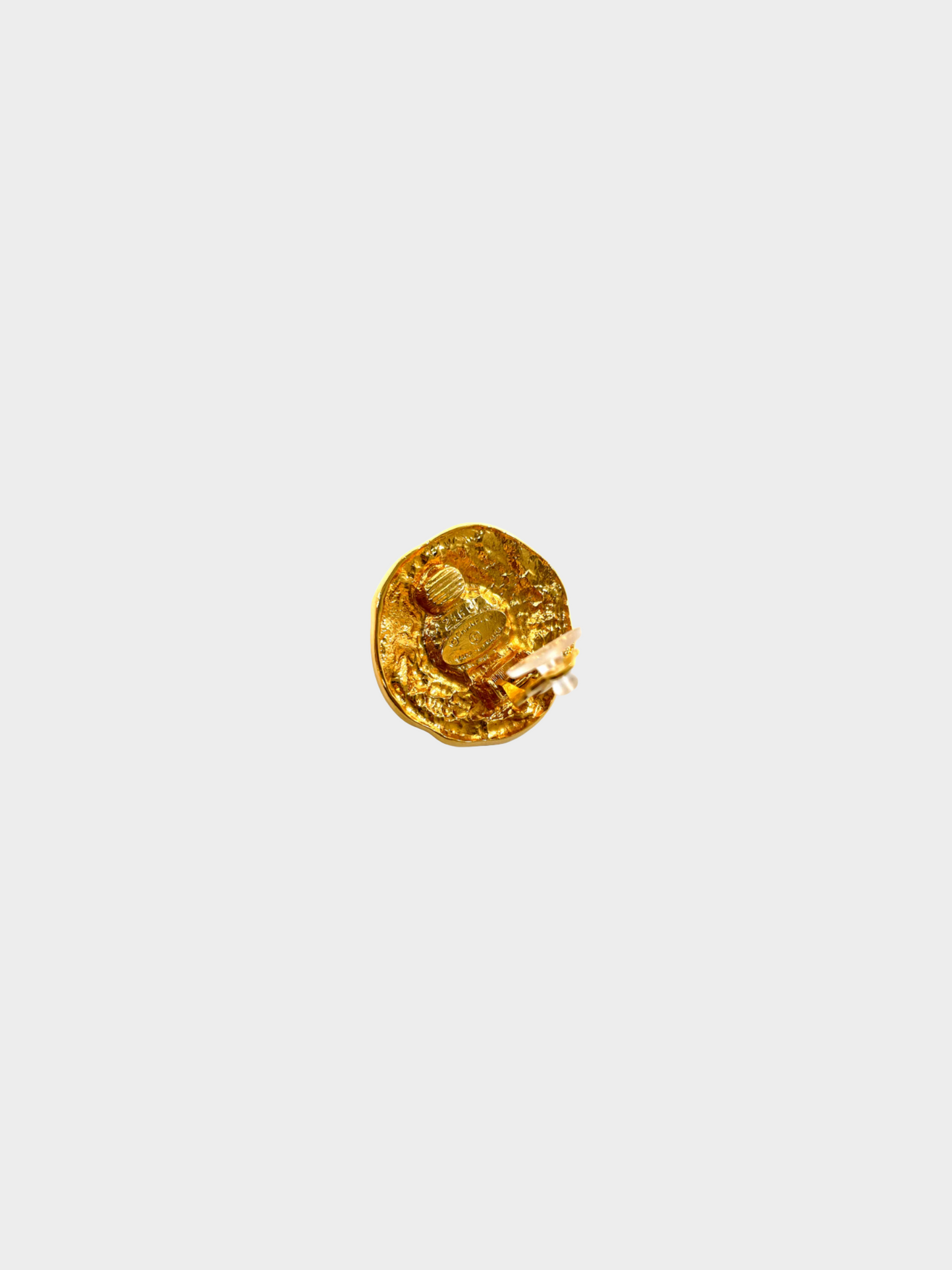Chanel 1980s Gold Plated Fake Pearl Clip-on Earrings