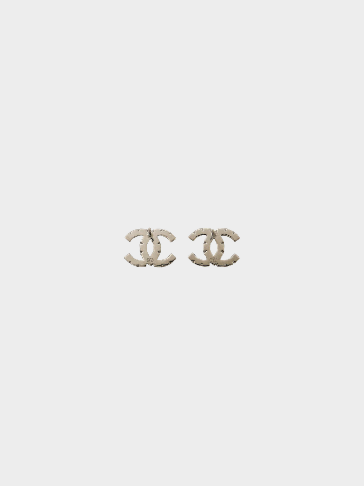 Chanel 2010s Coco CC Logo Rhinestone Earrings