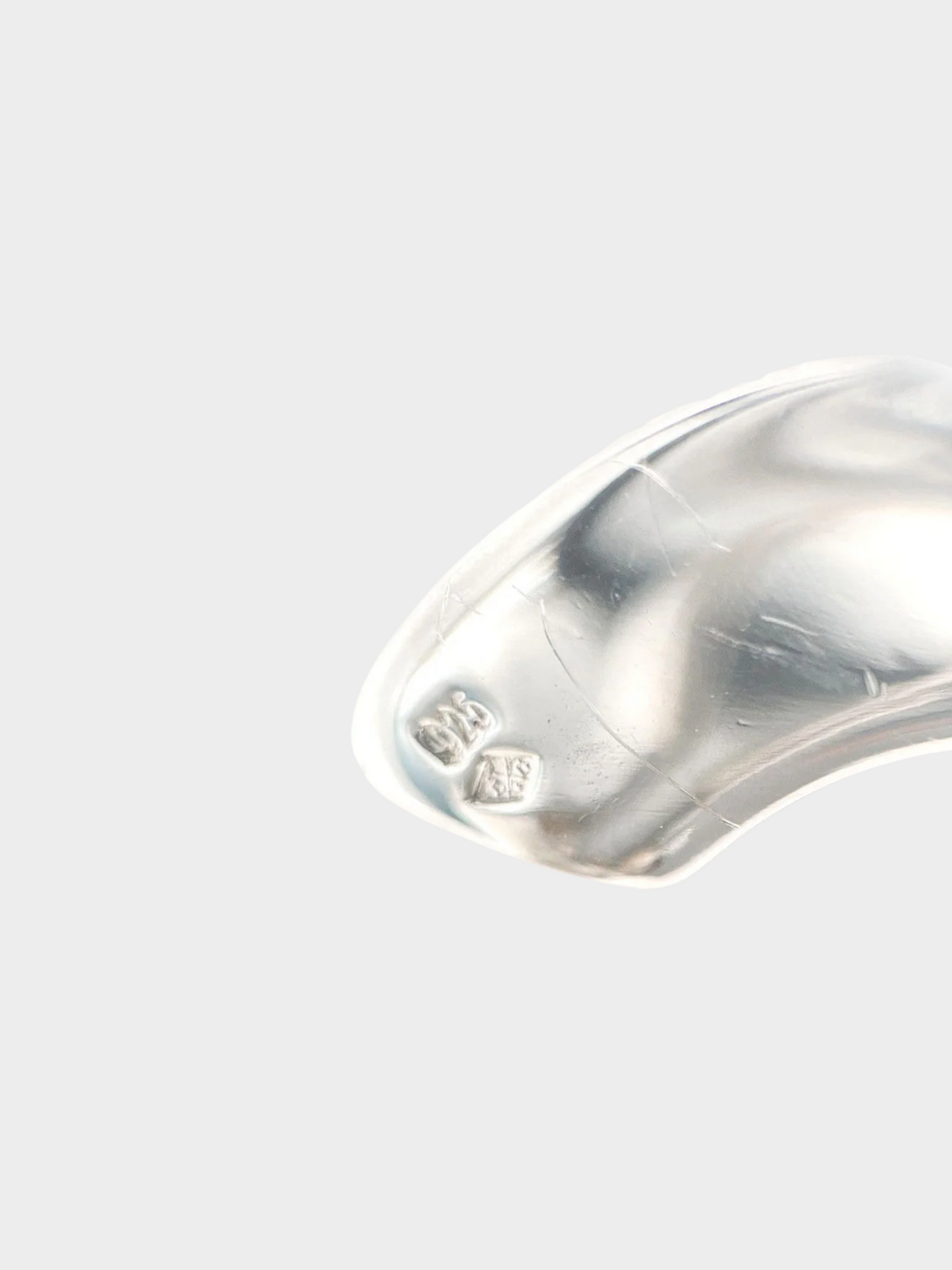 Chanel 1990s Silver Circle Logo Earrings