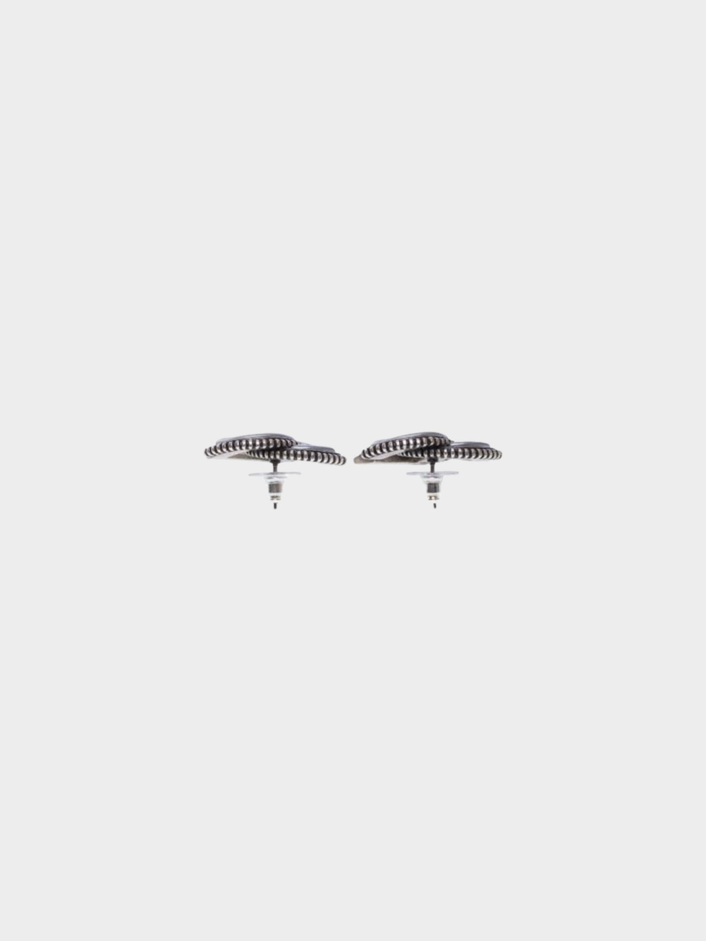Chanel 2024 Silver Metal and Enamel Maxi CC Earrings