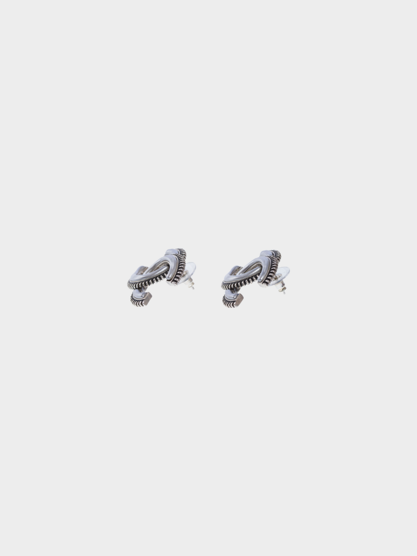 Chanel 2024 Silver Metal and Enamel Maxi CC Earrings