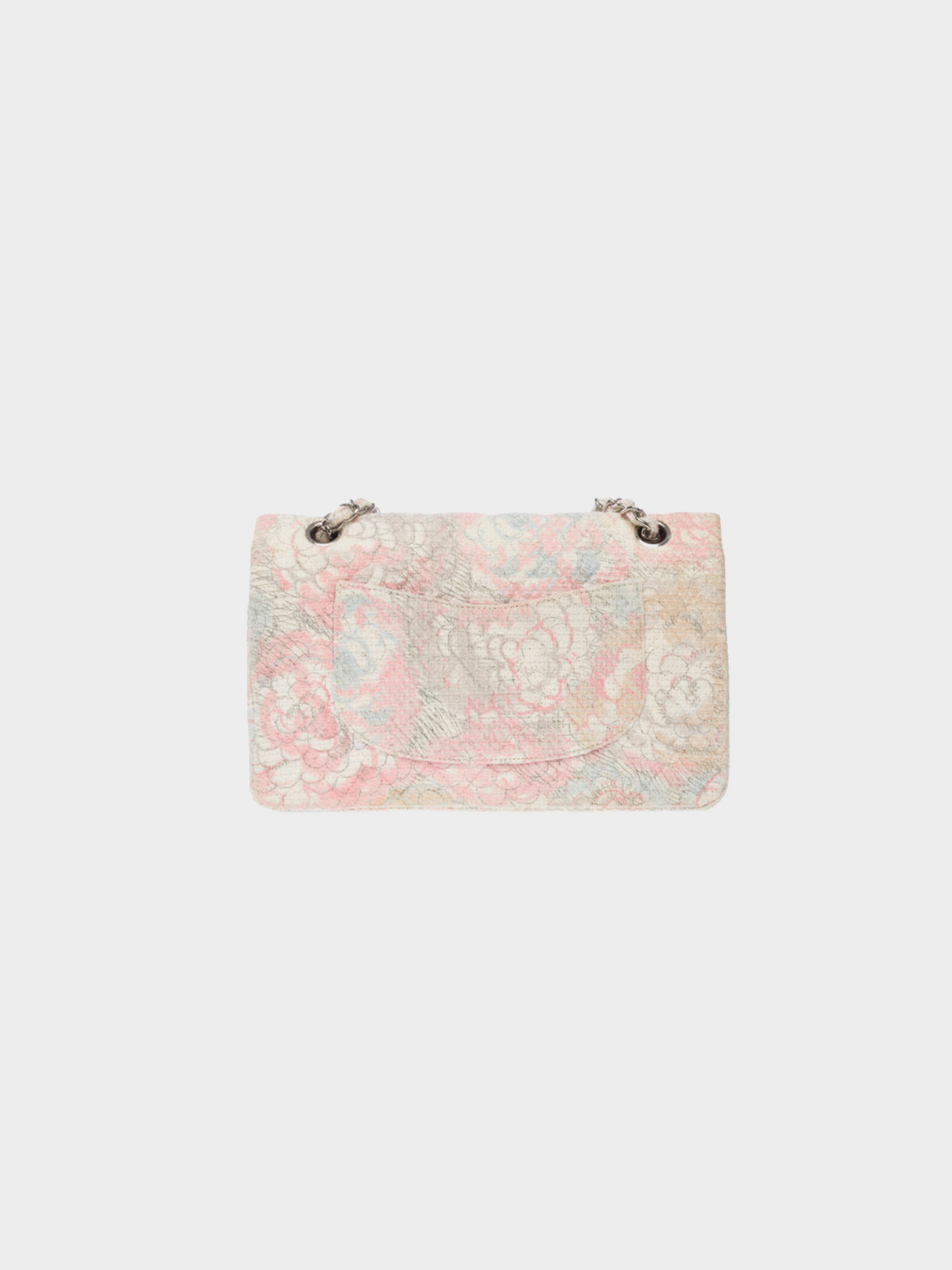 Chanel 2008-2010 Pastel Camellia Double Flap Shoulder Bag