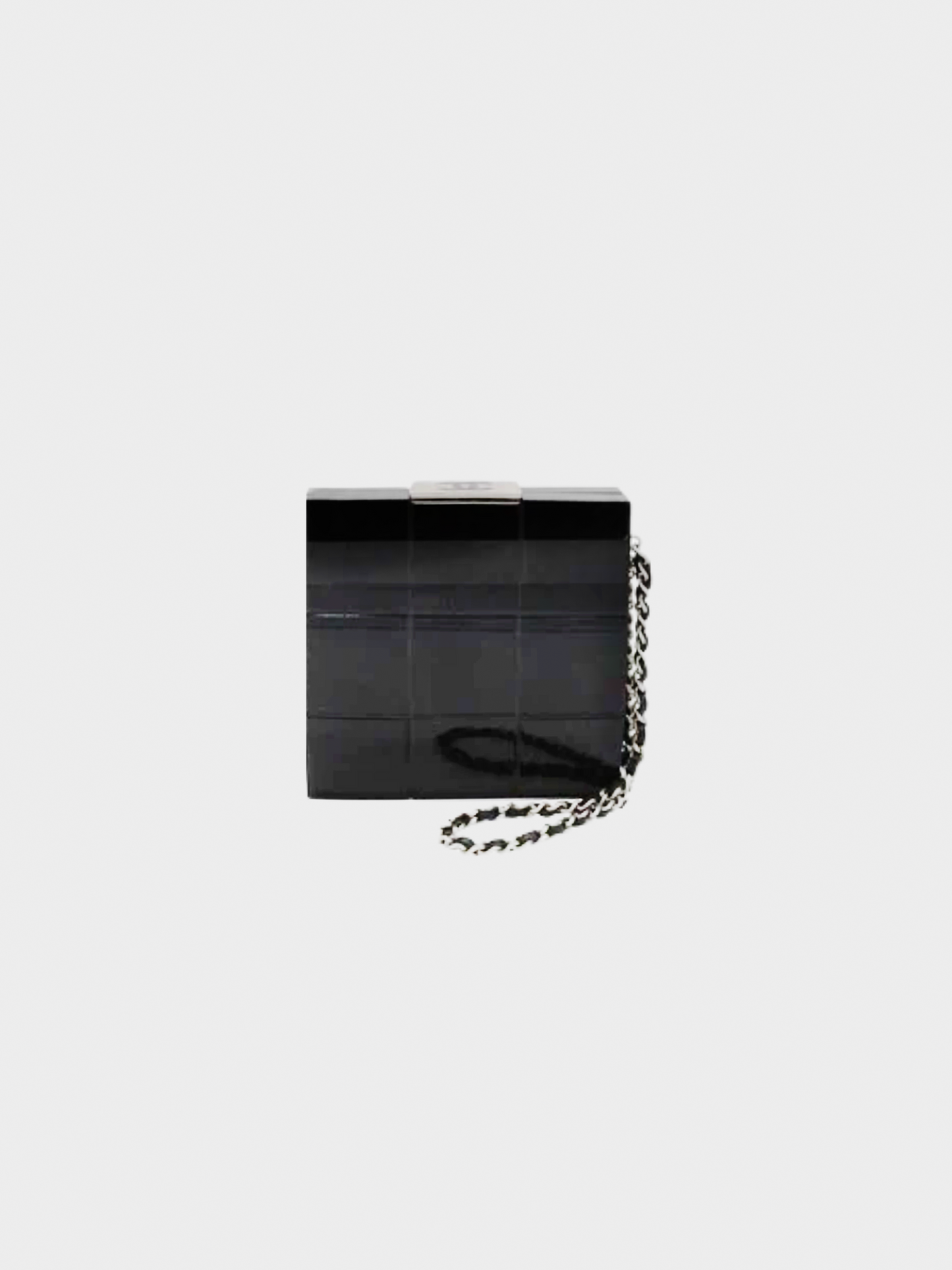 Chanel SS 2002 Black Lucite Minaudiere Clutch
