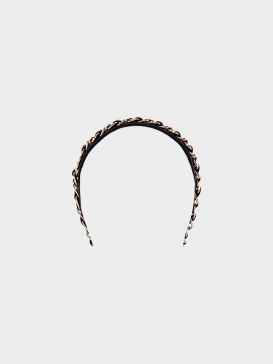Chanel 2010s Black CC Chainlink Headband