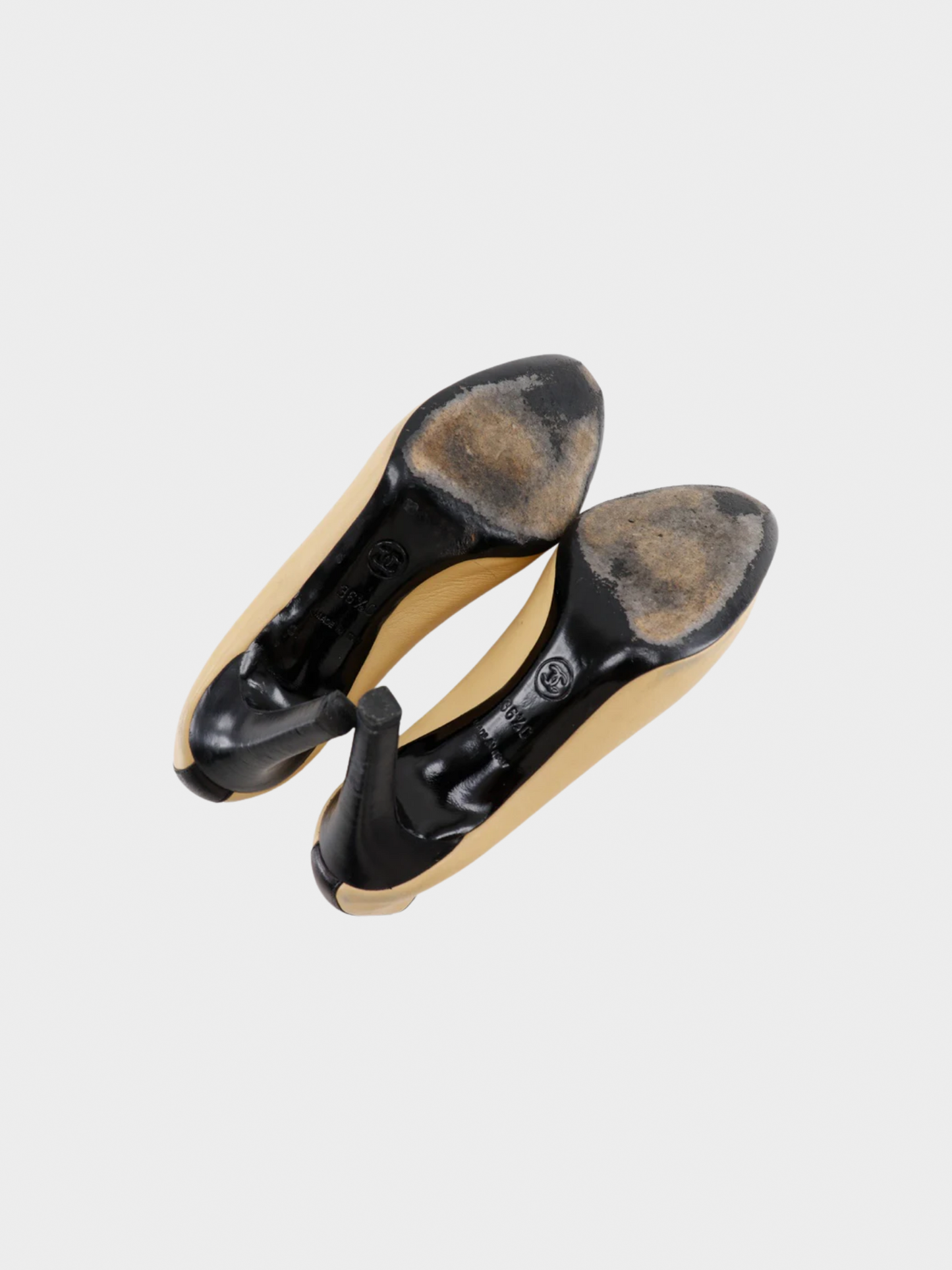 Chanel 2000s Coco Beige Ribbon Pumps