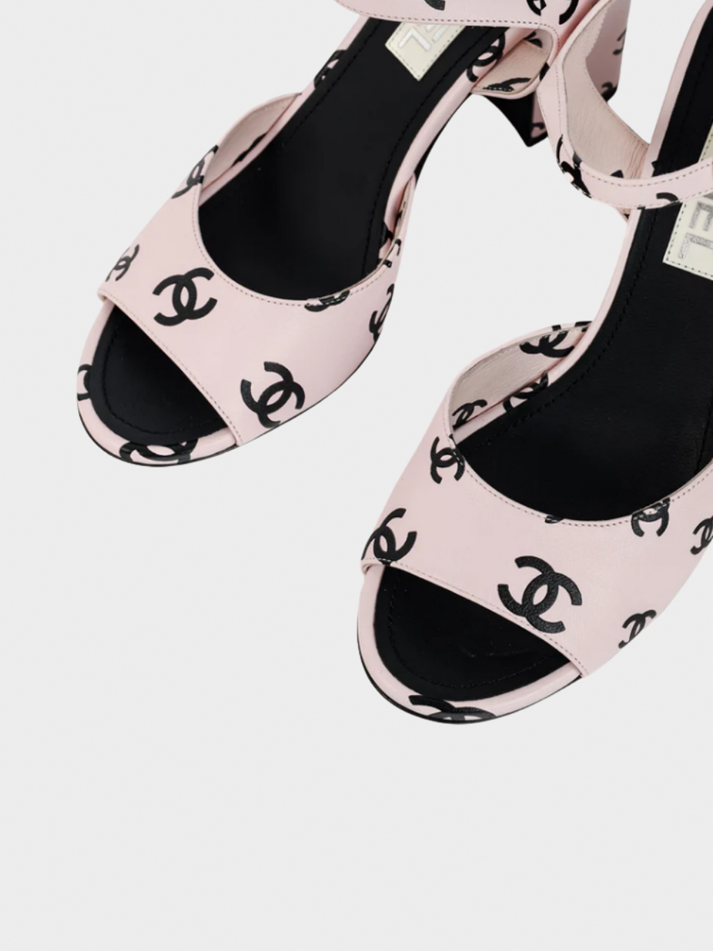 Chanel Summer 2022 Light Pink CC-Print Leather Sandals