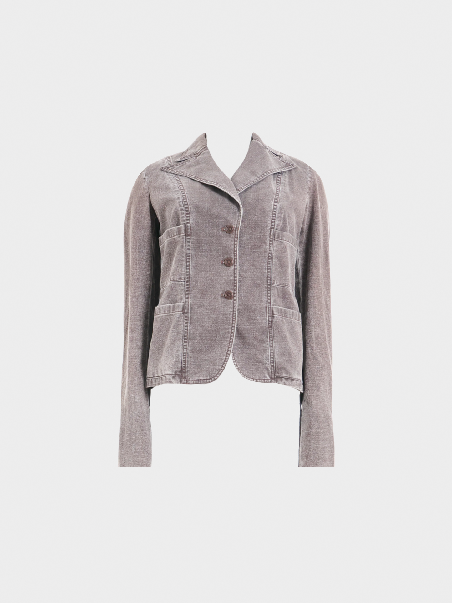 Chanel by Karl Lagerfeld SS 2002 Brown Slater Denim Jacket