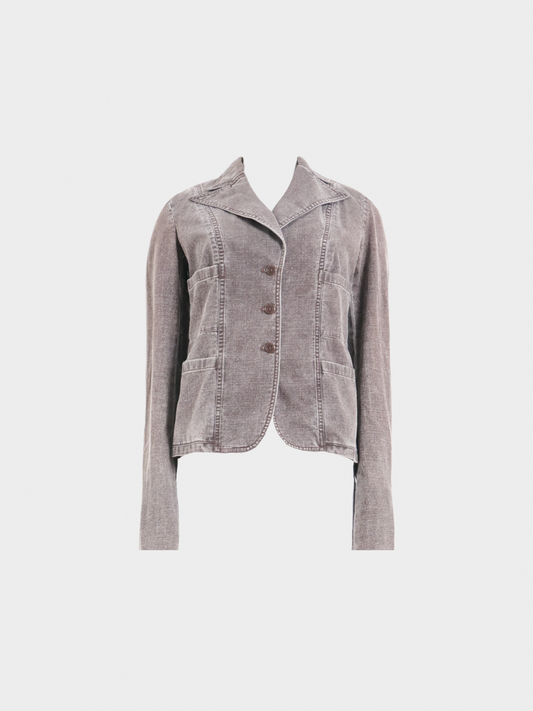 Chanel by Karl Lagerfeld SS 2002 Brown Slater Denim Jacket