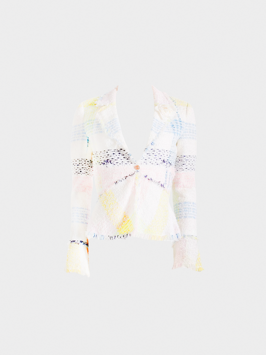 Chanel SS 2005 White and Multicolour Tweed Jacket