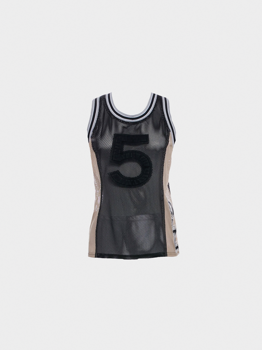 Chanel 2004 Black Sport Mesh Top