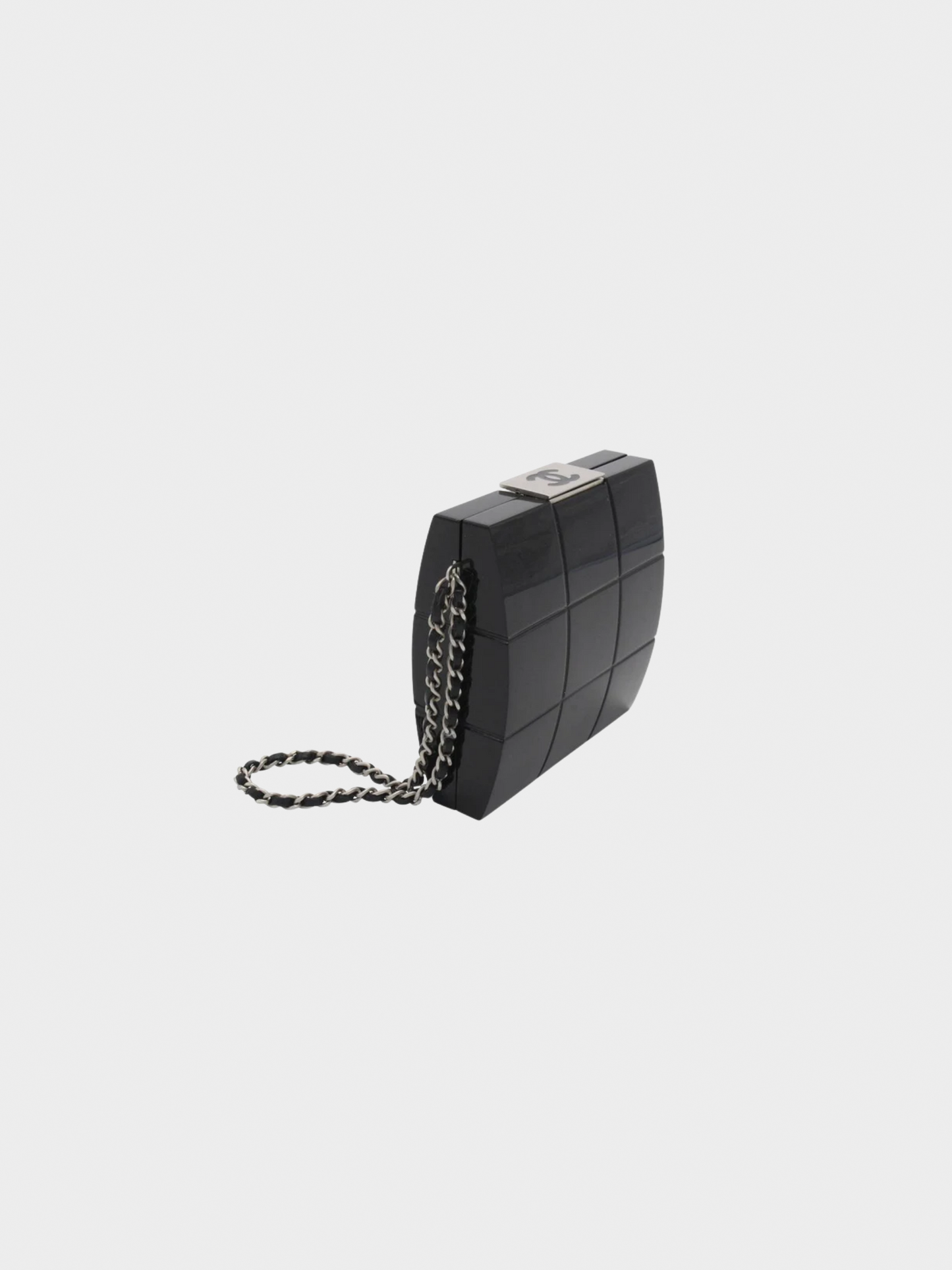 Chanel SS 2002 Black Lucite Minaudiere Clutch