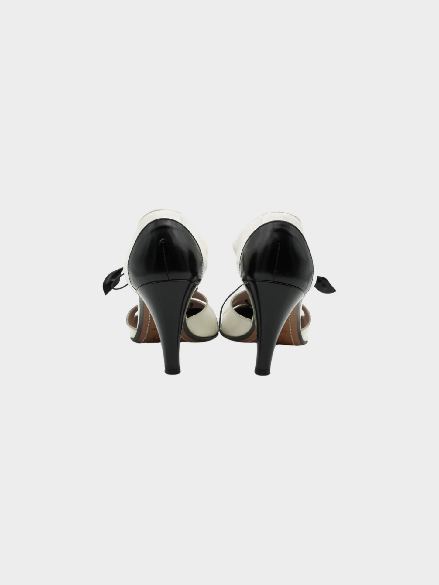 Chanel by Karl Lagerfeld SS 2003 Black & White Patent Leather Sandals