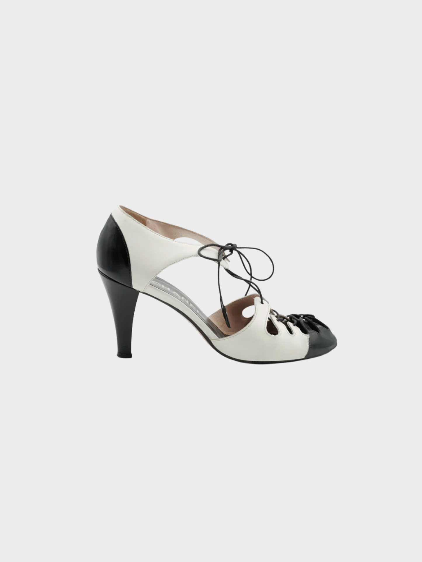 Chanel by Karl Lagerfeld SS 2003 Black & White Patent Leather Sandals