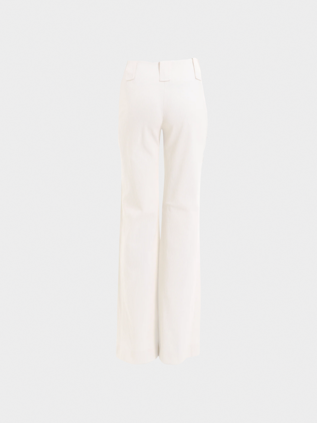 Chanel by Karl Lagerfeld SS 2001 White Ribbed High Waisted Flare Pants