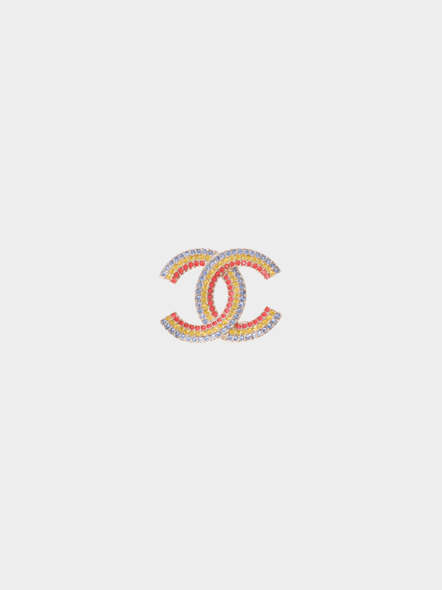 Chanel Autumn 2023 Multicoloured CC Crystal Embellished Brooch