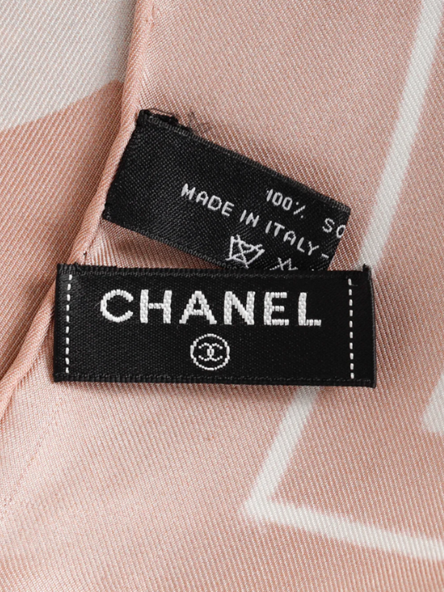 Chanel 2000s Pink Cityscape Printed Silk Scarf