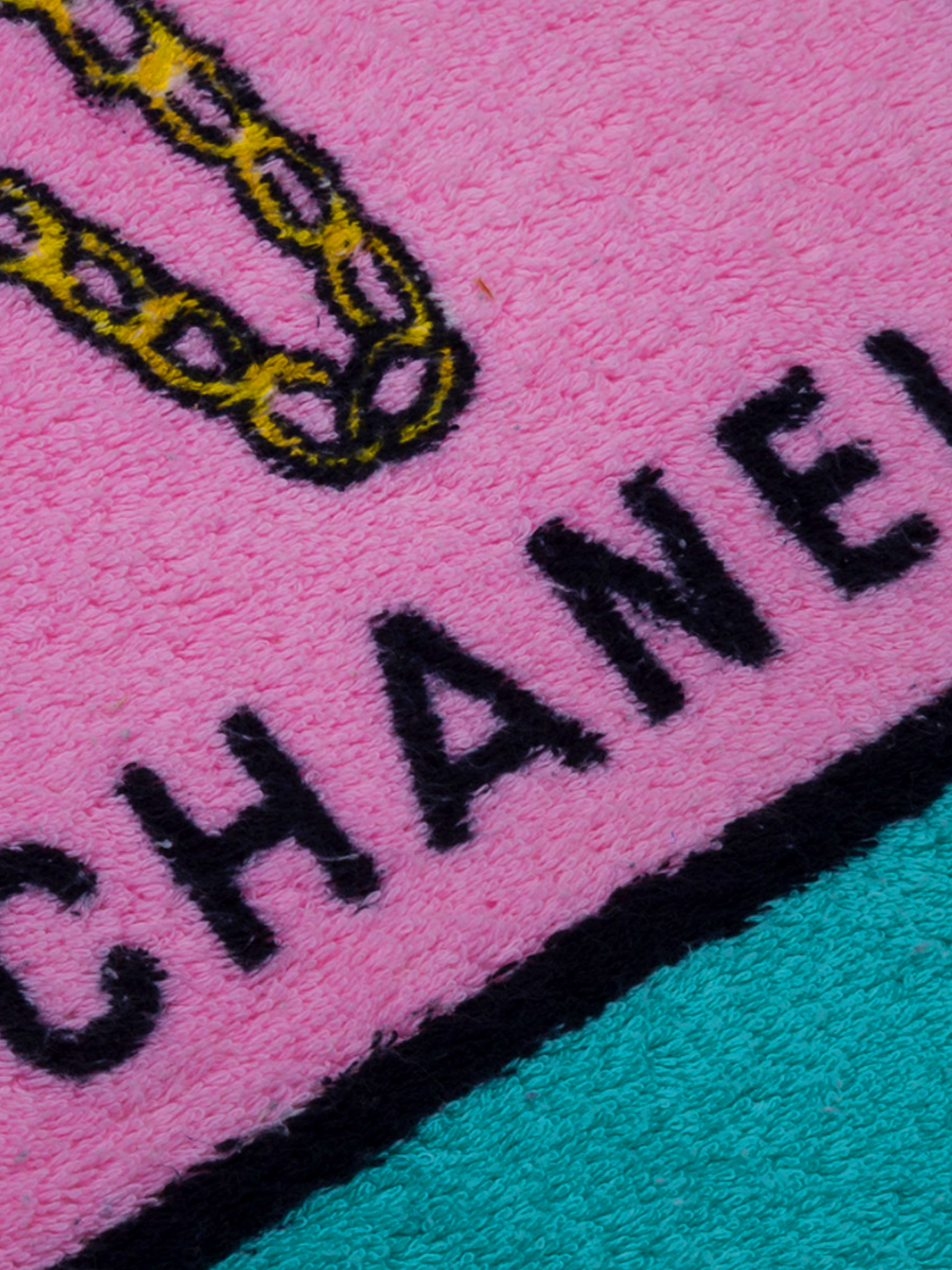 Chanel by Karl Lagerfeld Spring 1994 Pink Iconic Printed Beach Towel