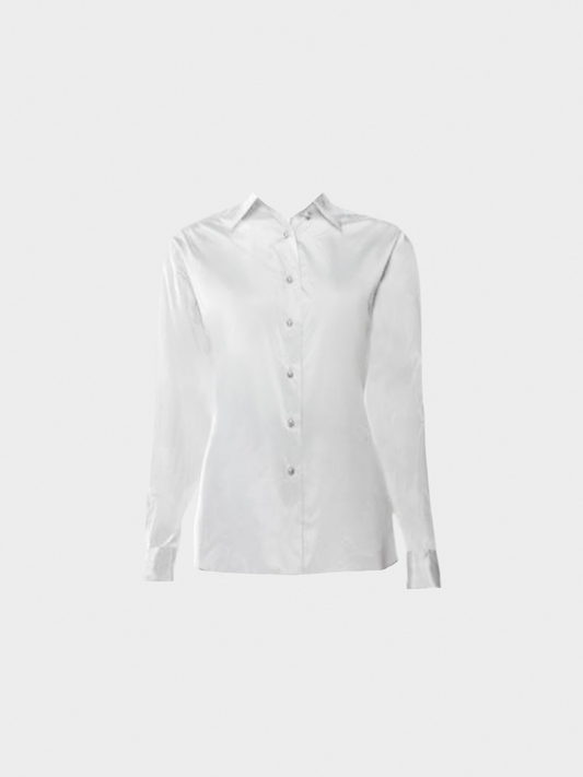 Chanel FW 1999 Silver Button-Up Top