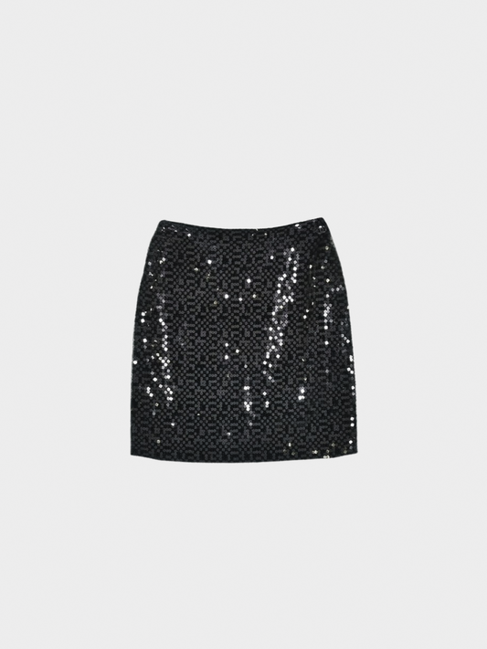 Chanel FW 2002 Black Sequins Mini Skirt